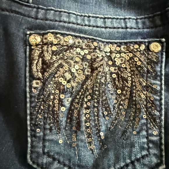 Miss Me Indigo Jeans with Metallic Details Easy Skinny size 29 - Picture 3 of 9